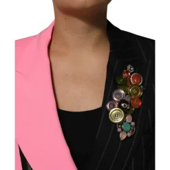 Patchwork Einreiher-Jacke