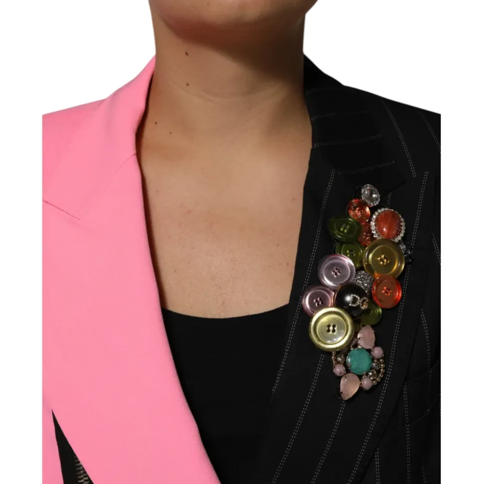 Patchwork Einreiher-Jacke