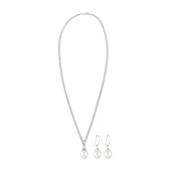 Perlenkette und Ohrring-Set