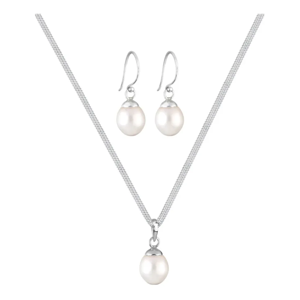 Perlenkette und Ohrring-Set