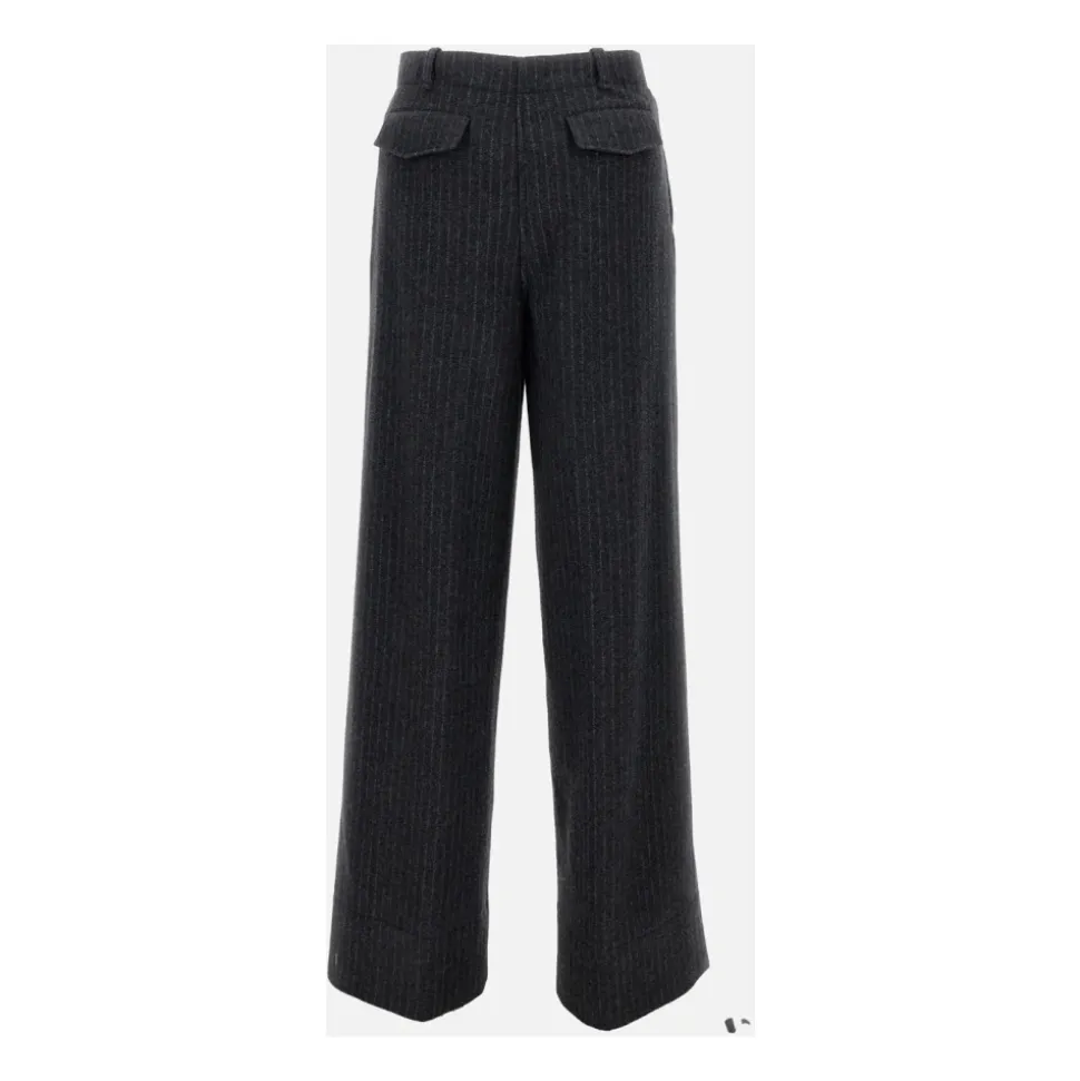 Pinstripe Wide Trousers