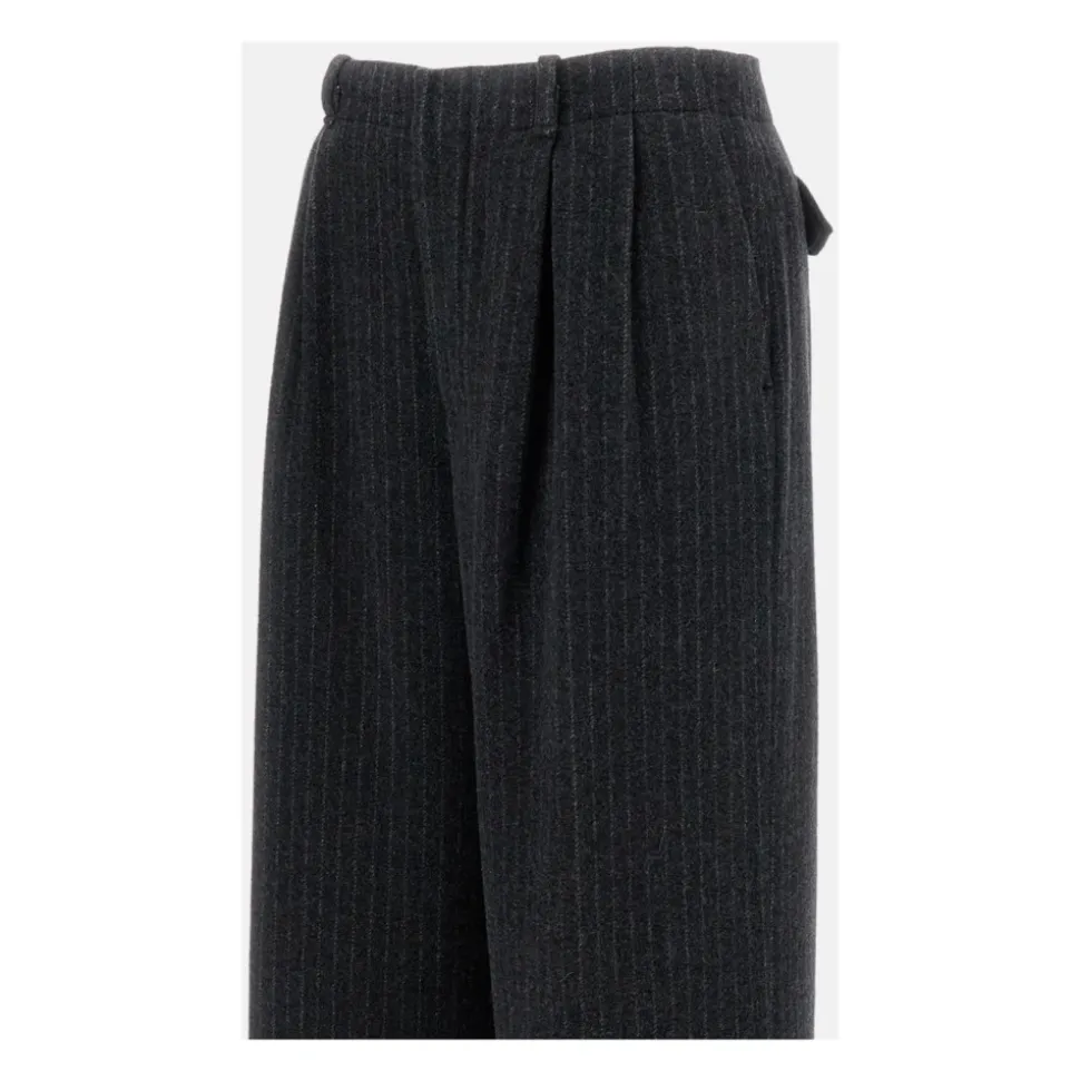 Pinstripe Wide Trousers