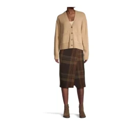 Plaid Wollgemisch-Midirrock