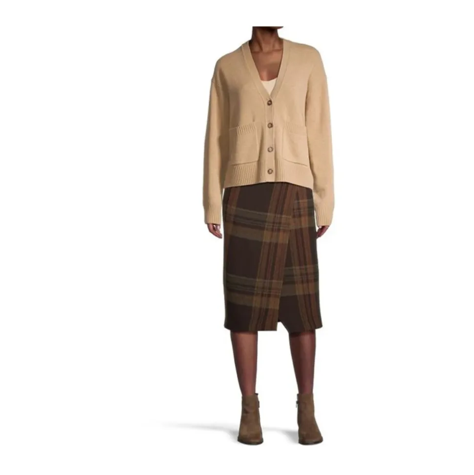 Plaid Wollgemisch-Midirrock