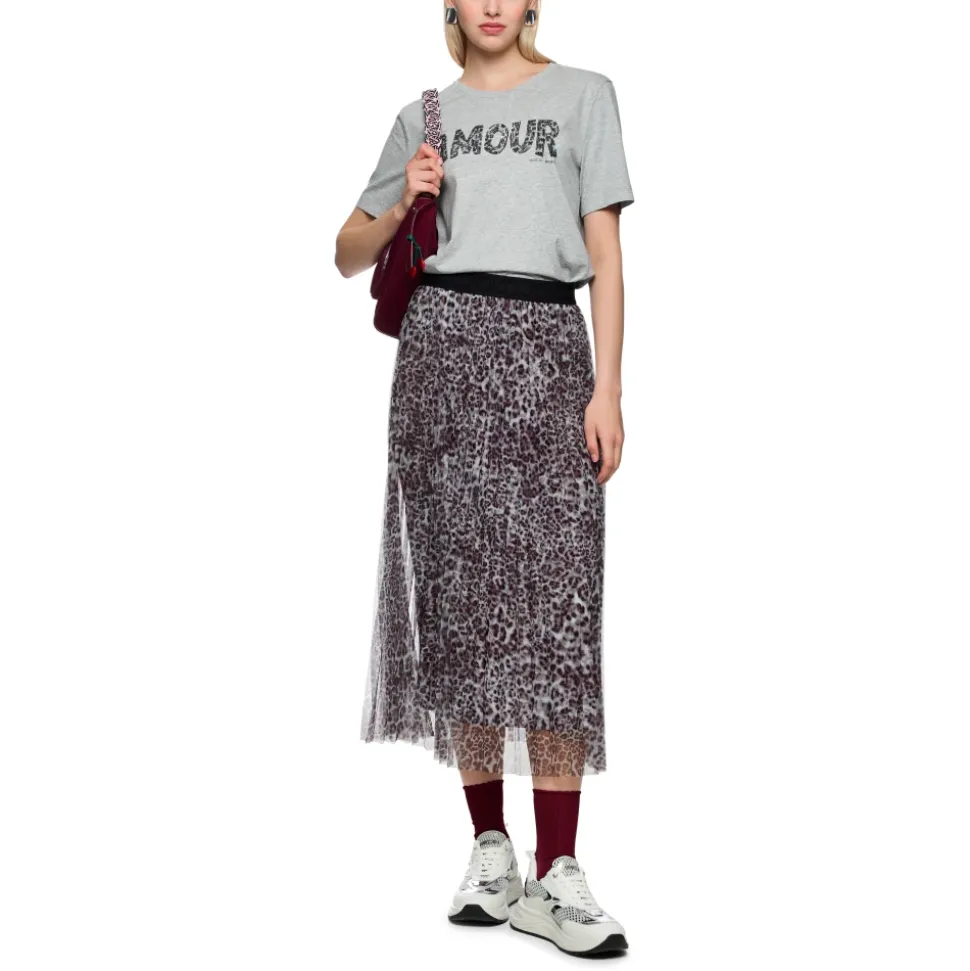 Plissee-Rock mit Leo Print