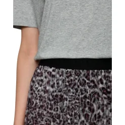 Plissee-Rock mit Leo Print