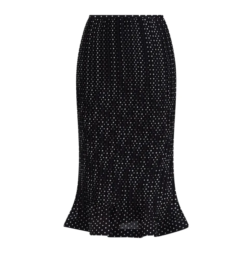 Plissierter Polka Dot Midirock