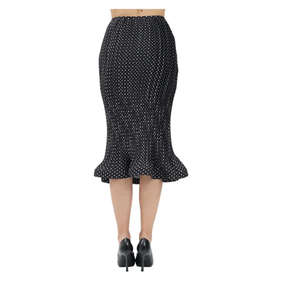Plissierter Polka Dot Midirock