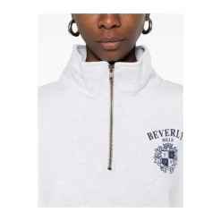Quarter-Zip Sweatshirt mit Print