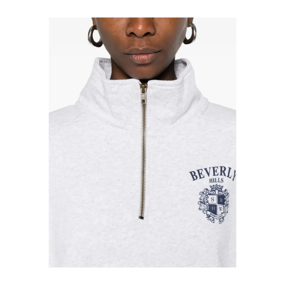 Quarter-Zip Sweatshirt mit Print