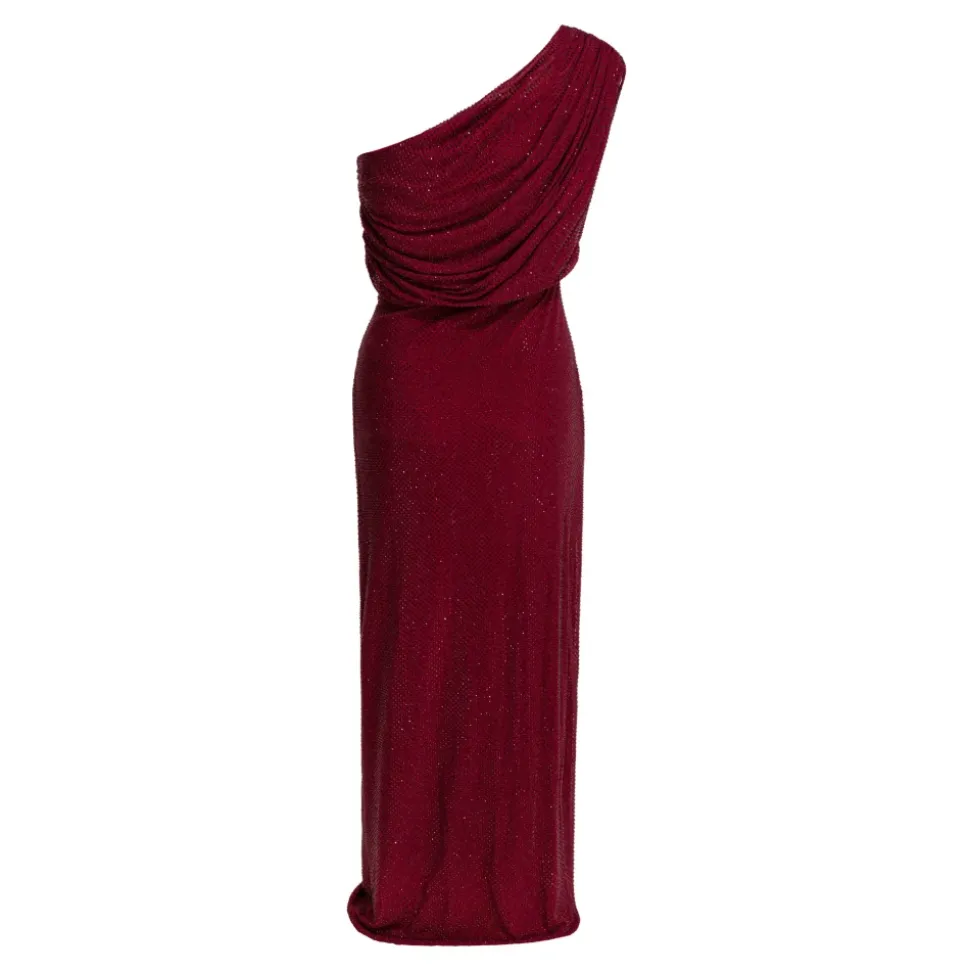 Rhinestone Drape Midi Dress