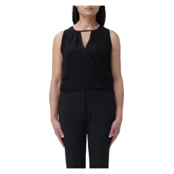 Ärmellose Bluse mit Schlüssellochausschnitt
