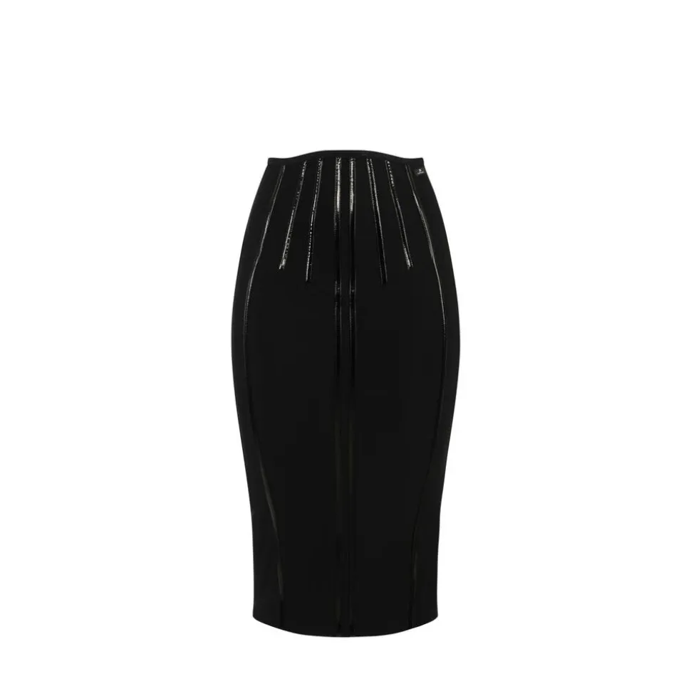 Rock in Neopren mit Korsettdetails