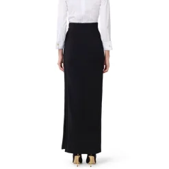 Rock mit Tuxedo-Details aus leichtem Crêpe-Stoff
