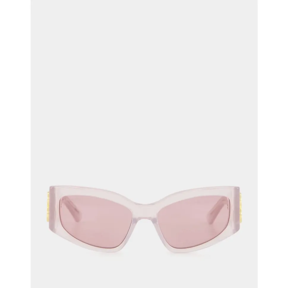 Rosa Cat-Eye Sonnenbrille mit Gold-Logo