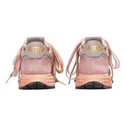Rosa Leder Sneakers mit US-Flaggenlogo