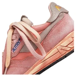 Rosa Leder Sneakers mit US-Flaggenlogo