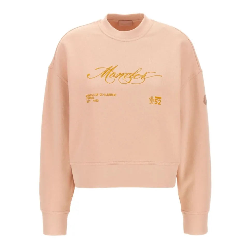 Rosa Pullover mit gesticktem Logo