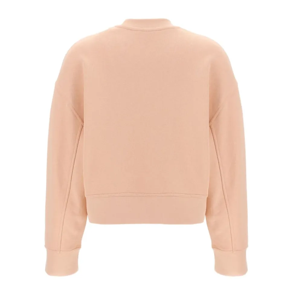 Rosa Pullover mit gesticktem Logo