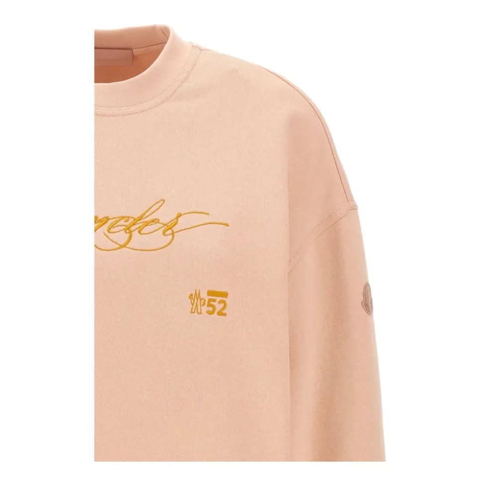 Rosa Pullover mit gesticktem Logo