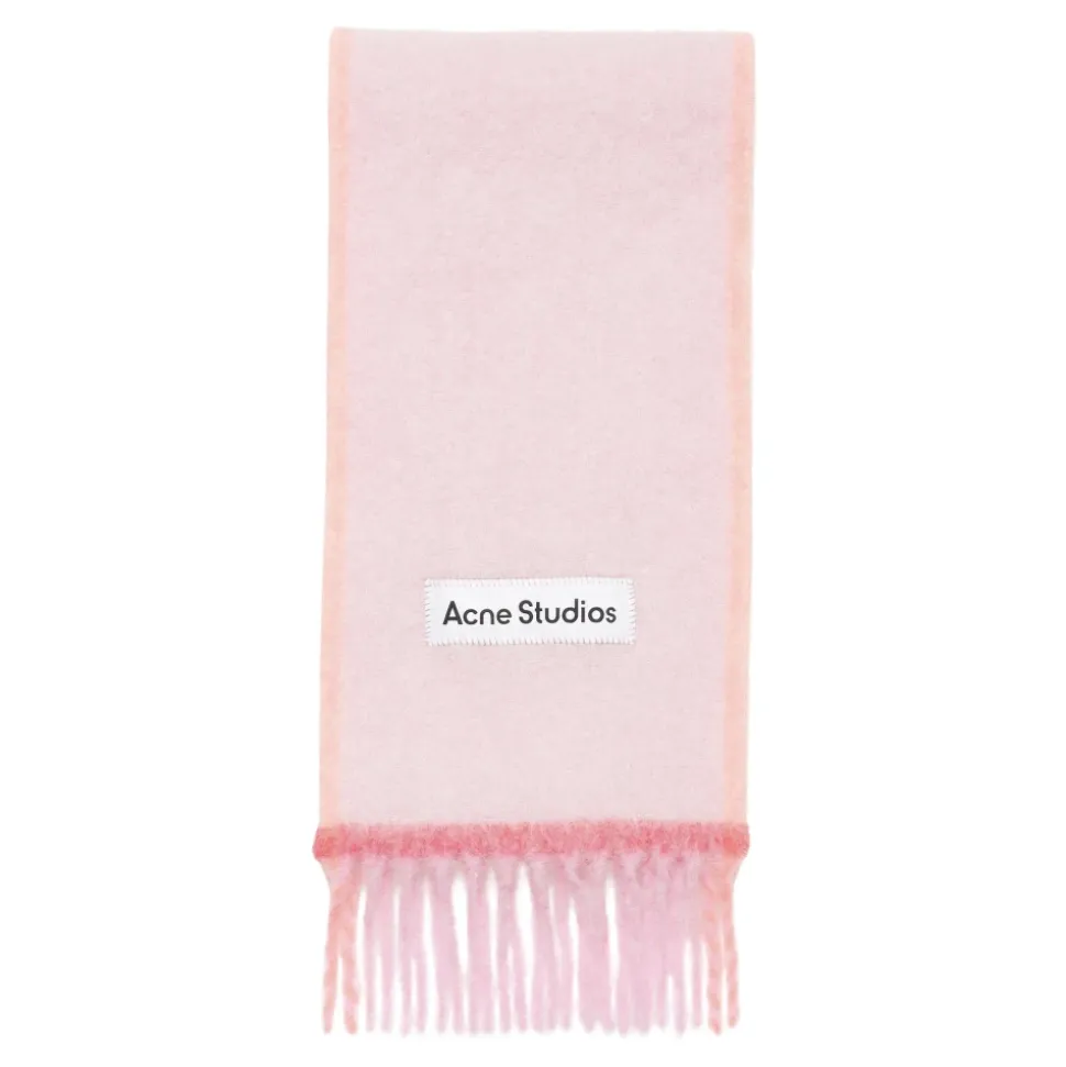 Rosa Wolle Mohair Schmaler Schal