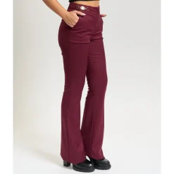 Rote Schlaghose mit Hüftclips