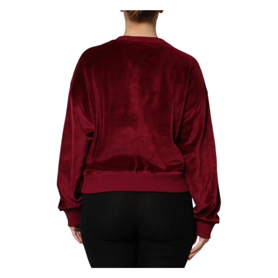 Roter Samt Logo Sweatshirt