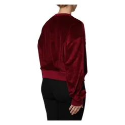 Roter Samt Logo Sweatshirt