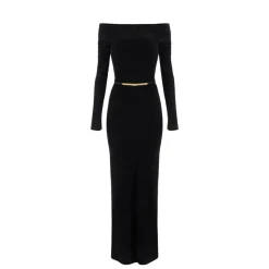 Roter Teppich Chenille Kleid mit Gürtel