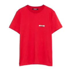Rotes Crew Neck Logo Patch Top