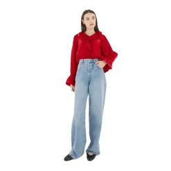 Rüschenbluse mit langen Ärmeln