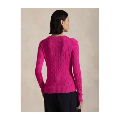 Rundhals-Zopfmusterpullover