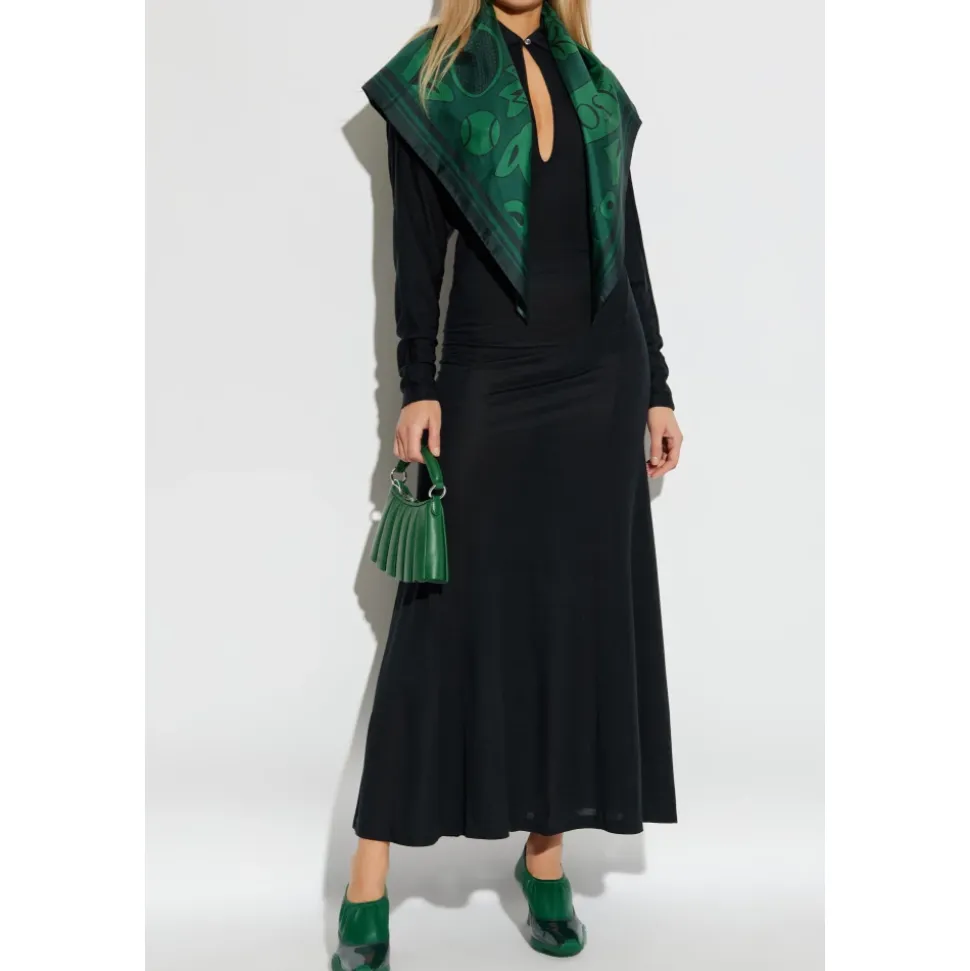 Runway Polo Kragen Seiden-Maxikleid