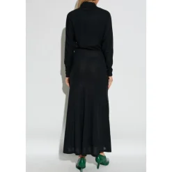 Runway Polo Kragen Seiden-Maxikleid