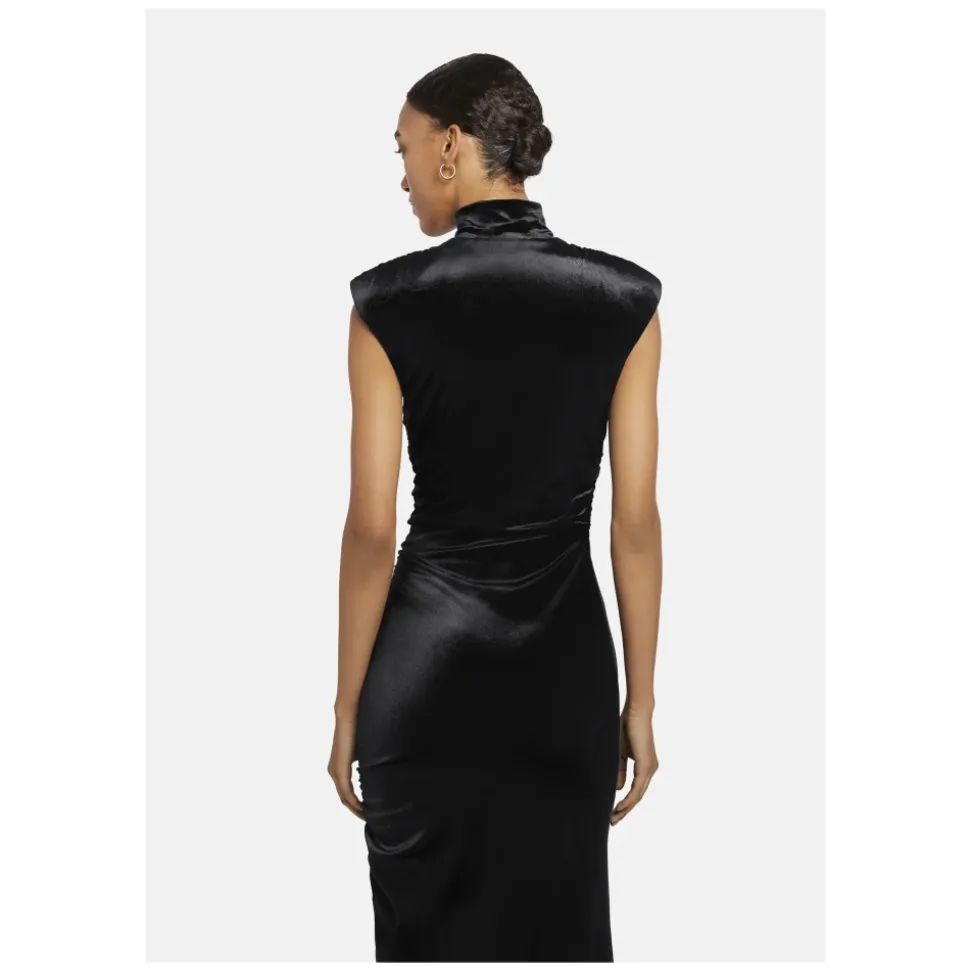 Samt Maxikleid mit Turtleneck