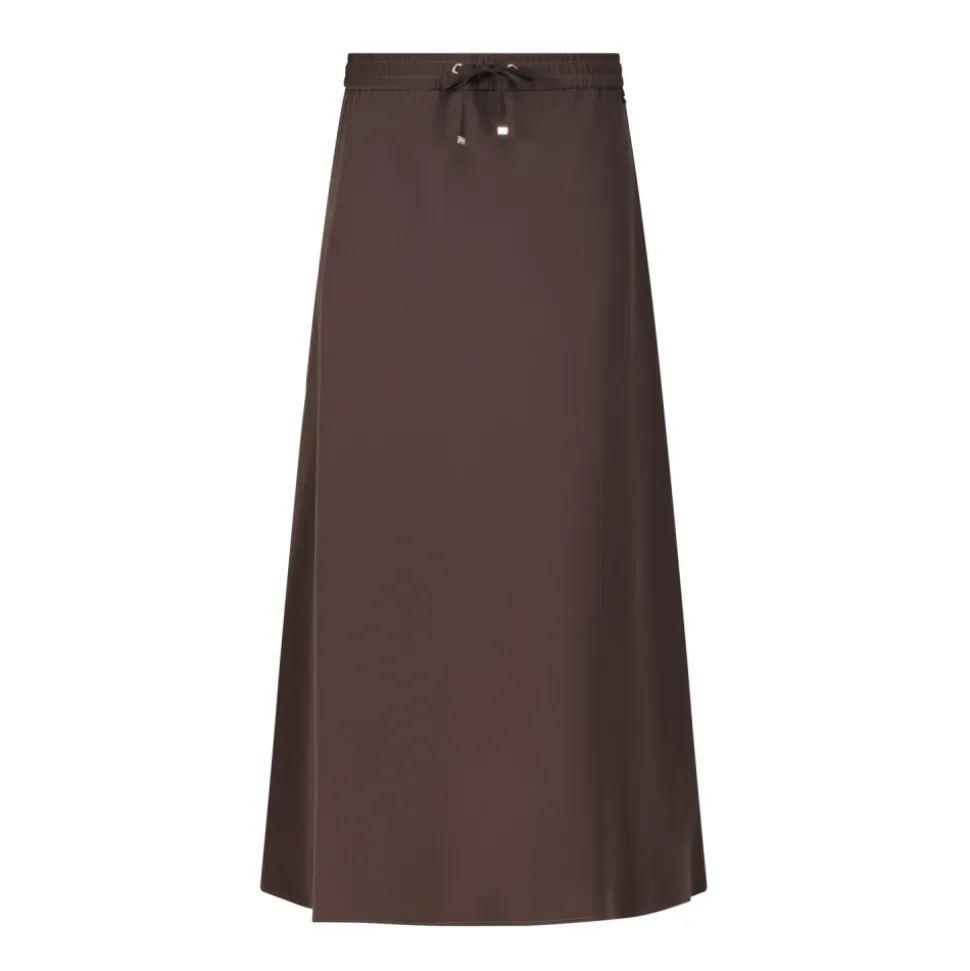 Satin Midi Rock mit Tunnelzug