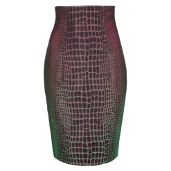 Schillernder Croco-Jacquard-Rock