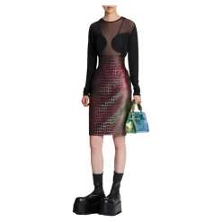 Schillernder Croco-Jacquard-Rock