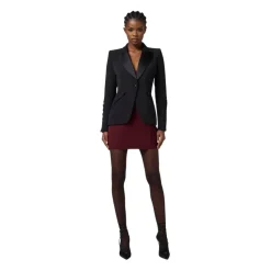Schmale Passform Crepe Blazer mit Tuxedo Details