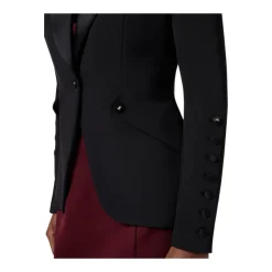 Schmale Passform Crepe Blazer mit Tuxedo Details
