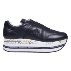 Schwarze Beth-Modell Plateau-Sneaker