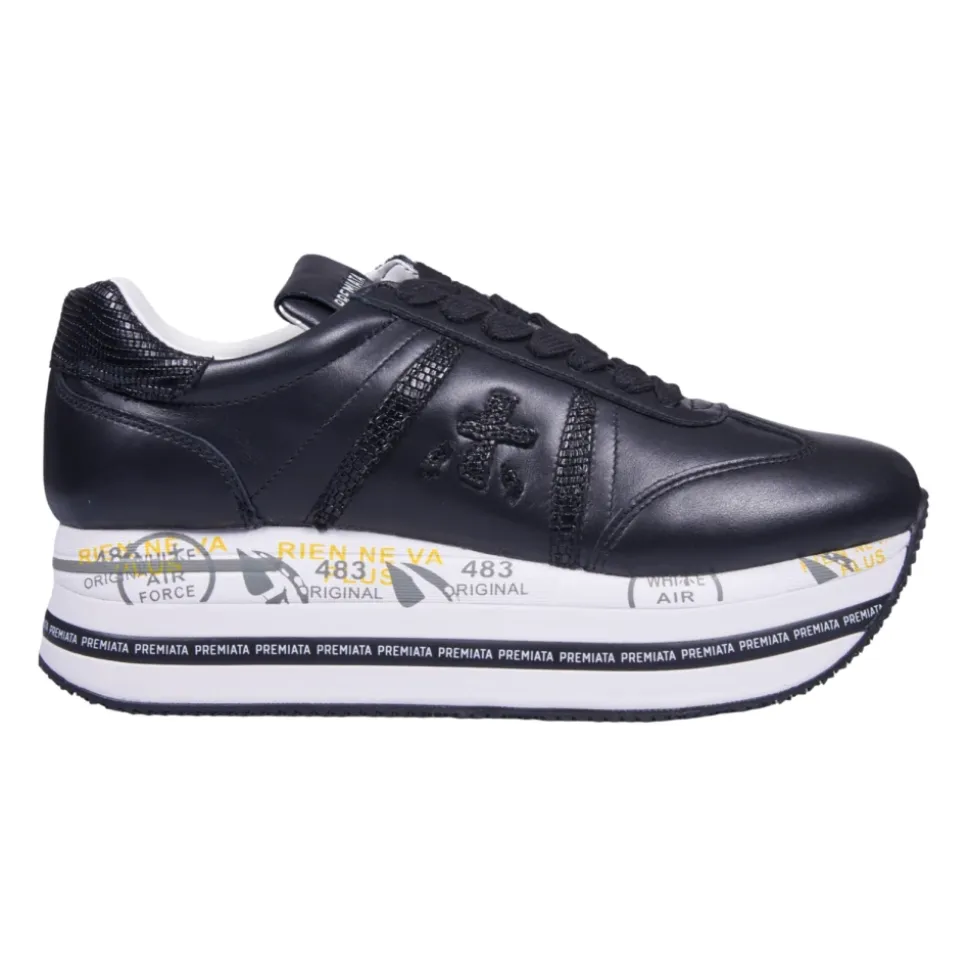 Schwarze Beth-Modell Plateau-Sneaker