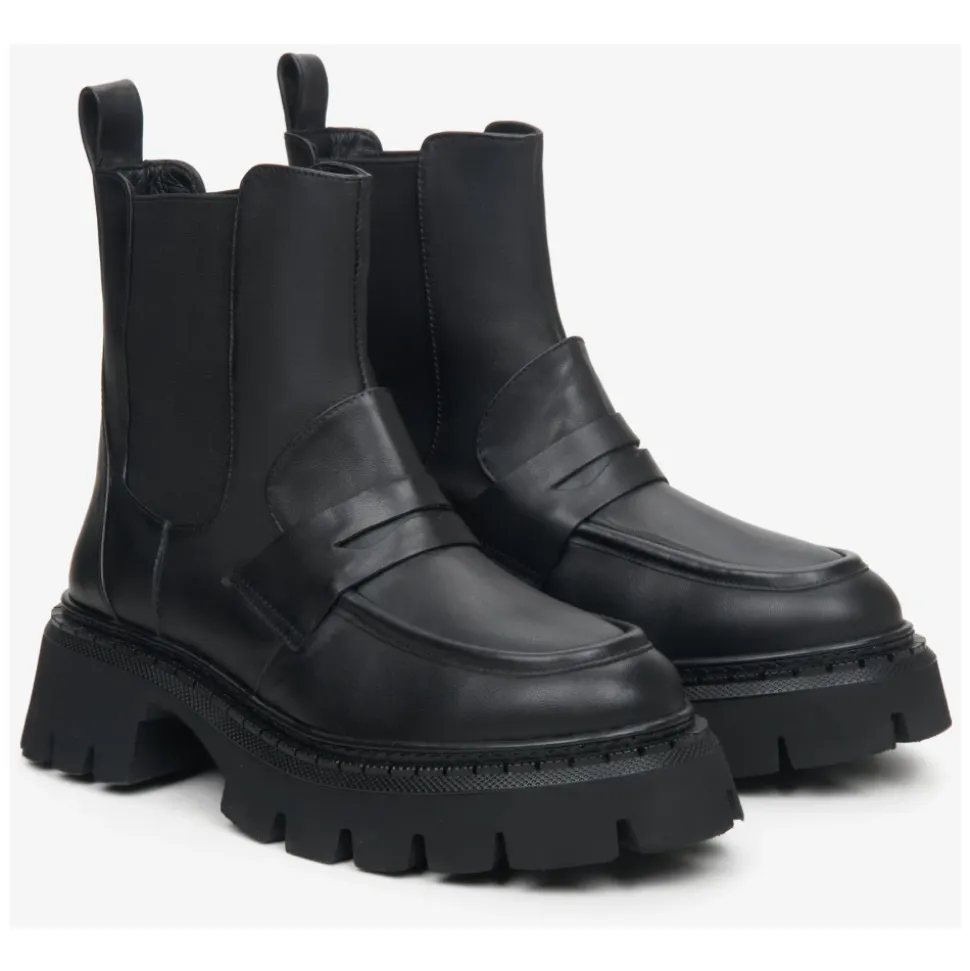 Schwarze Chelsea Boots aus Leder
