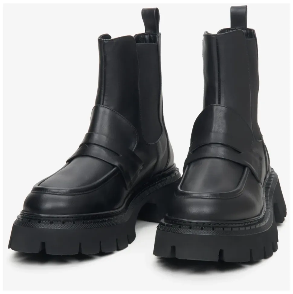 Schwarze Chelsea Boots aus Leder