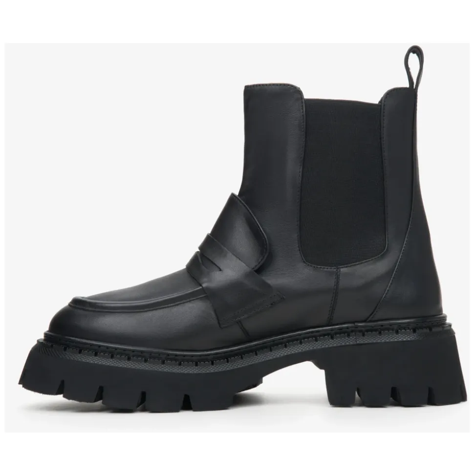 Schwarze Chelsea Boots aus Leder