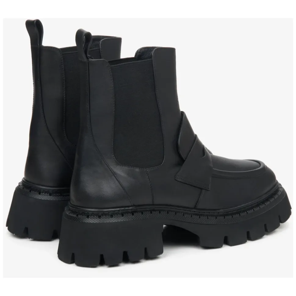 Schwarze Chelsea Boots aus Leder