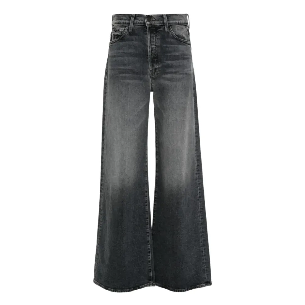 Schwarze Denim-Wide-Leg-Jeans