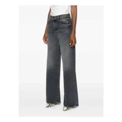 Schwarze Denim-Wide-Leg-Jeans