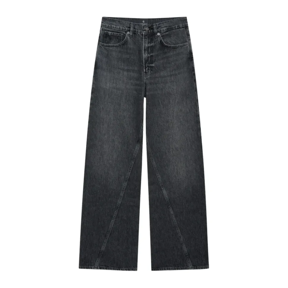 Schwarze Gewaschene Panel Jeans