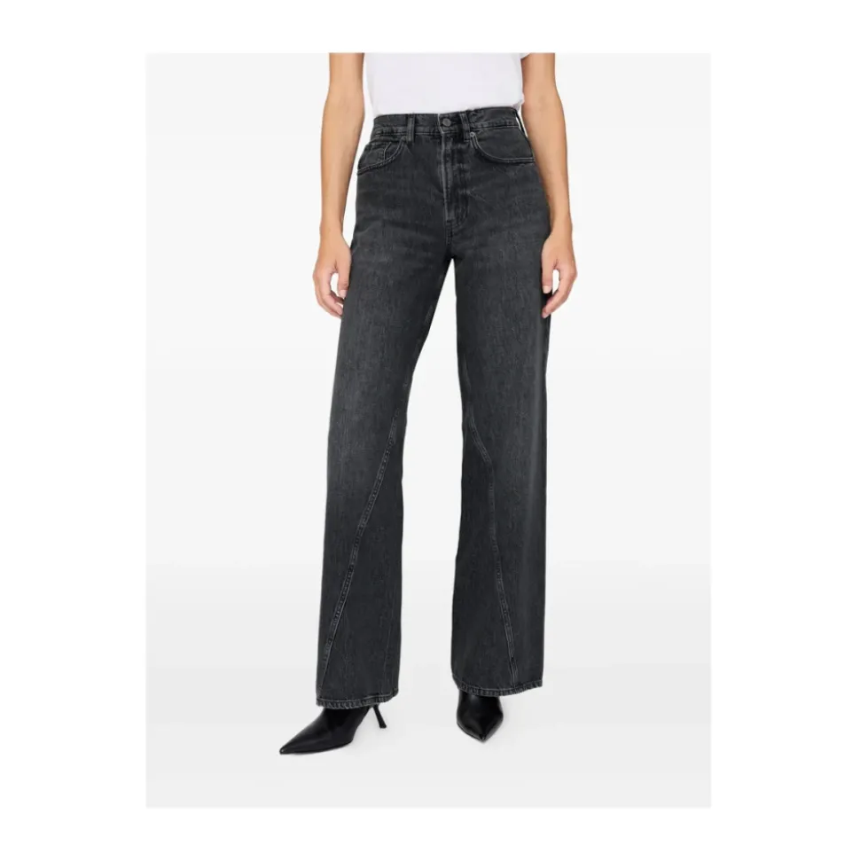 Schwarze Gewaschene Panel Jeans